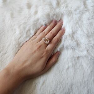 Handmade beaded floral pattern ring I made